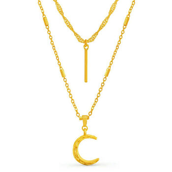 Crescent Moon Multi Strand Layering Charm Necklace, 4 of 4