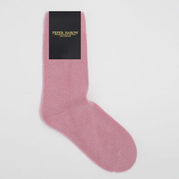 Ribbed Cuff Men's Bed Socks – Pink, 2 of 2