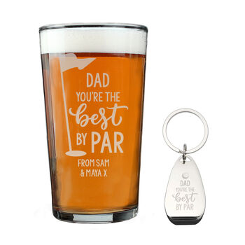 Golf Gifts Beer Glass And Bottle Opener For Him, 2 of 5