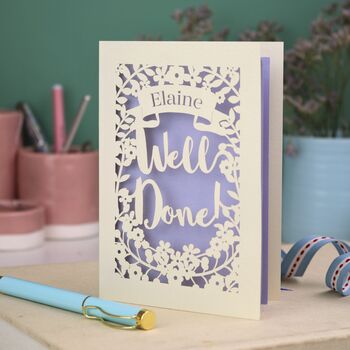 Personalised 'Well Done' Papercut Card, 3 of 6