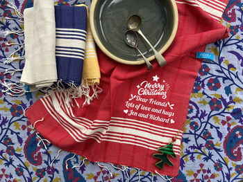 Personalised Cotton Tea Towel, Gift For Her, 4 of 10