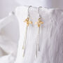 Floral Mixed Metal Drop Earrings, thumbnail 1 of 4
