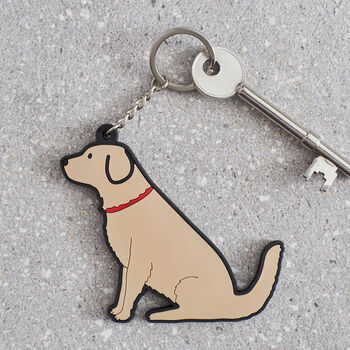 Golden Retriever Key Ring Personalisation Available, 3 of 4