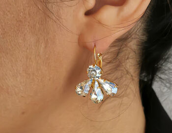 Aquamarine Blue Statement Crystal Earrings, 2 of 4