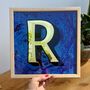 Reverse Glass Gold Marbled Letter 'R' In 23ct Gold, thumbnail 1 of 3