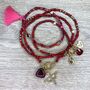 Red And Gold Clasp Charm Necklace, thumbnail 6 of 7