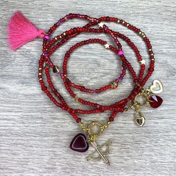 Red And Gold Clasp Charm Necklace, 6 of 7