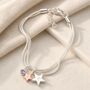 Personalised Birthstone Double Star Bracelet In Silver, thumbnail 3 of 9