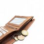 Tan Hunter Leather Wallet Personalised Zipper Gift For Him, thumbnail 5 of 8