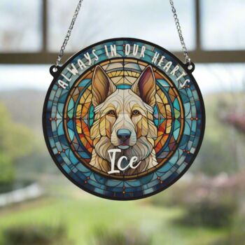 German Shepherd White Memorial Suncatcher, 3 of 6