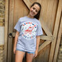 Christmas Rock And Roll Women's Slogan T Shirt In Grey, thumbnail 2 of 5