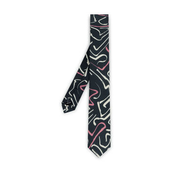 Portland Navy Abstract Wool Tie, 3 of 3