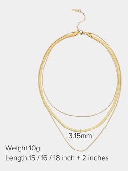 Dainty 14 K Gold Plated Chain Choker Necklace, 5 of 6