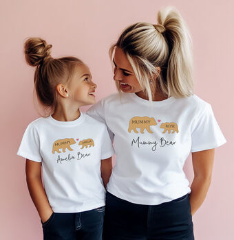 Personalised Mummy Bear And Baby Bear T Shirt Set, 2 of 3