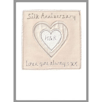 Personalised Silk 12th Wedding Anniversary Card, 3 of 11