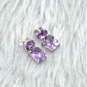 Purple Amethyst 925 Silver Earrings, 2 of 6