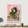 Your Own Dog Sipping Red Wine Wall Art Print, thumbnail 1 of 4