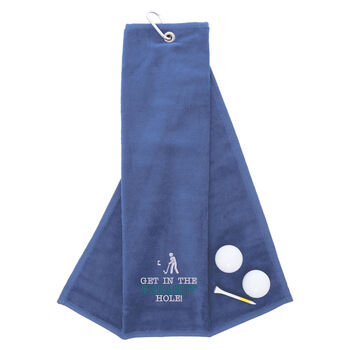 Get In The Hole Novelty Golf Towel, 9 of 12