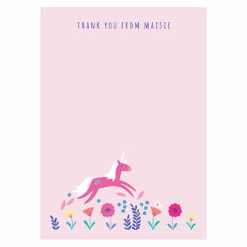 Personalised Unicorn Pattern Thank You Cards, 2 of 4