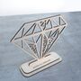 Personalised Wood Cut Out Diamond Card, thumbnail 3 of 4