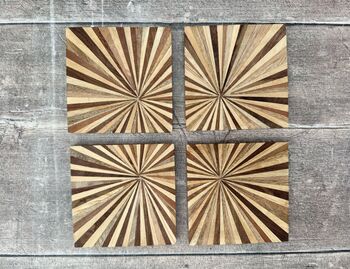 Set Of Four Sunburst Patterned Coasters, 3 of 3