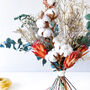 Cotton Blossom And Eucalyptus Bouquet With Proteas, thumbnail 3 of 5