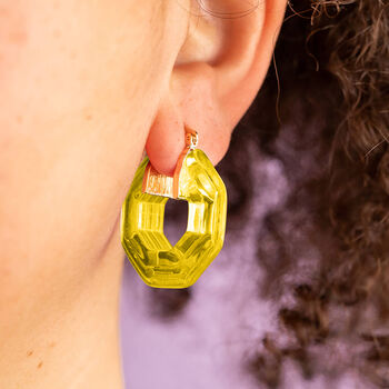 Bright Geometric Acrylic Hoop Earrings, 3 of 8