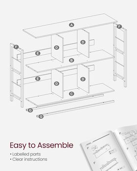 Two Tier Bookcase Industrial Display Storage Rack Shelf, 6 of 6