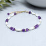 Amethyst Bracelet With Mother Of Pearl, February Birthstone Jewellery, thumbnail 1 of 3