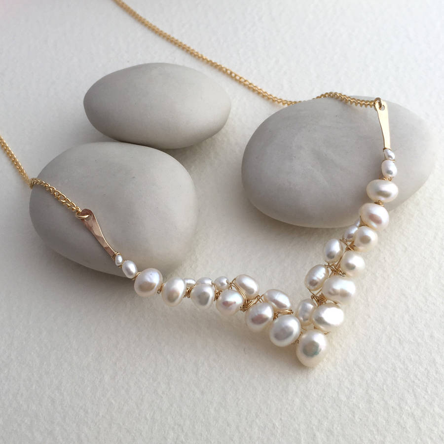 sculpted pearl necklace by sarah hickey | notonthehighstreet.com