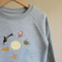 Children's Organic Heather Blue Sea Sweatshirt, thumbnail 2 of 3