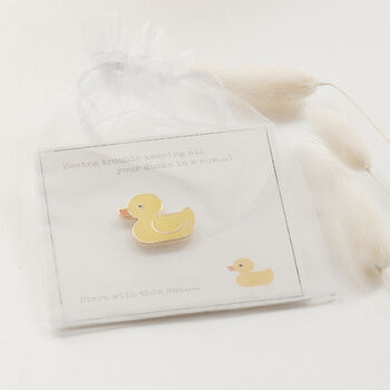 Duck Enamel Pin On Bespoke Giftcards, 3 of 12