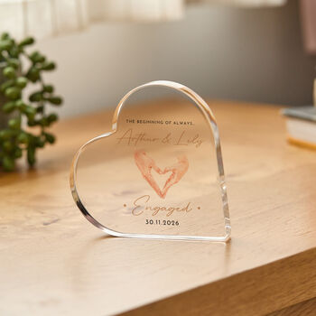 Couple Acrylic Heart Plaque Engagement Keepsake Gift, 3 of 3