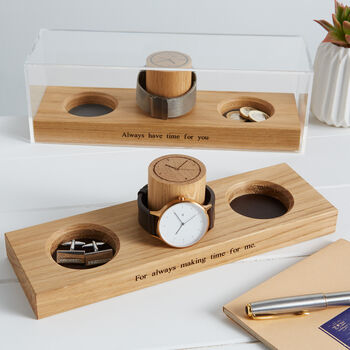 Personalised Cufflinks Tray And Watch Stand, 7 of 9