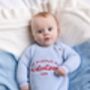 My Mummy's My Valentine Embroidered Personalised New Baby Romper In Four Colours, thumbnail 3 of 12