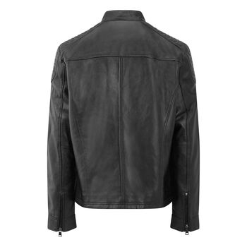 Men's Luxury Leather Biker Jacket, 7 of 11