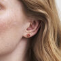 English Rose Gold Stud Earrings, thumbnail 2 of 7