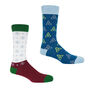 Tri Blue And Snowflake White Men's Socks Bundle, thumbnail 1 of 5