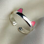 Sterling Silver Cat Ears Adjustable Ring, thumbnail 2 of 6