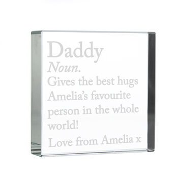 Personalised Daddy Definition Crystal Token, 2 of 6
