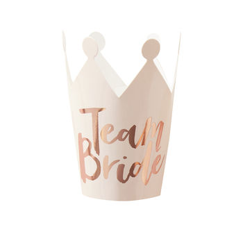 Rose Gold Team Bride Hen Party Mini Party Crowns, 2 of 3