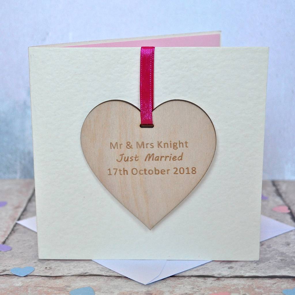 Personalised Wedding Wooden Decoration Card, 1 of 2