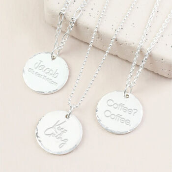 Personalised Swash Initial Disc Necklace, 3 of 12