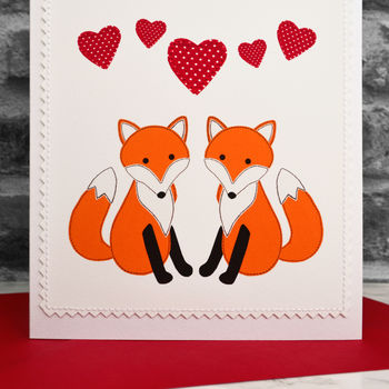'Foxes' Handmade Personalised Valentines Card, 3 of 4