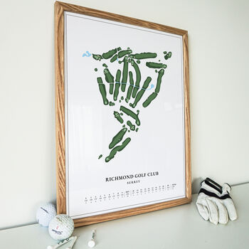 Personalised Framed Golf Map Art For Any Golf Course, 5 of 5