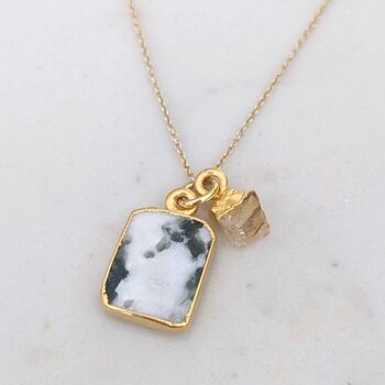 The Duo Tree Agate Necklace, 18ct Gold Plated, 6 of 11