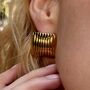 Teri Square Stud Vintage Style Textured Earrings, thumbnail 3 of 7