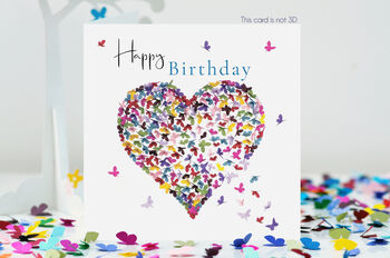 Sister Purple Heart Birthday Butterfly Card, 7 of 12