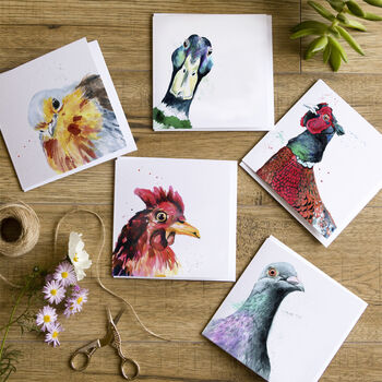'Quirky Birds' Pack Of Five Blank Greeting Cards, 3 of 7
