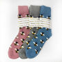 Christmas Cosy Bee Socks With Personalised Gold Label, Warm Socks, thumbnail 6 of 7